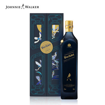 尊尼获加（JOHNNIE WALKER）洋酒  苏格兰进口威士忌 蓝方 蓝牌750ml 情出于蓝限量礼盒