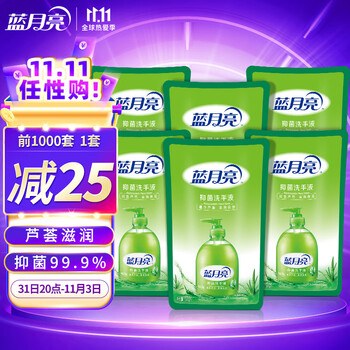 【京东自营】蓝月亮 芦荟抑菌洗手液 500g袋装补充装*6