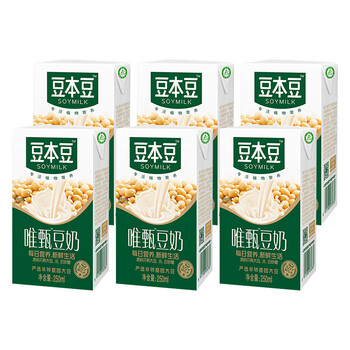 豆本豆 唯甄原味豆奶 250ml*6盒 2.5g植物蛋白饮料 儿童营养早餐奶