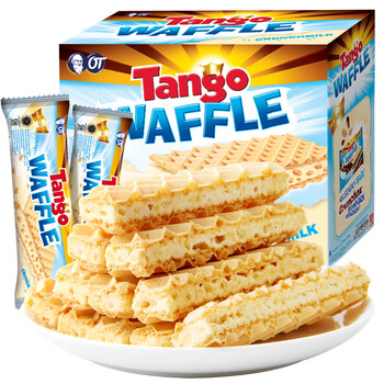 印尼进口 Tango咔咔脆威化牛奶味饼干160g*1盒