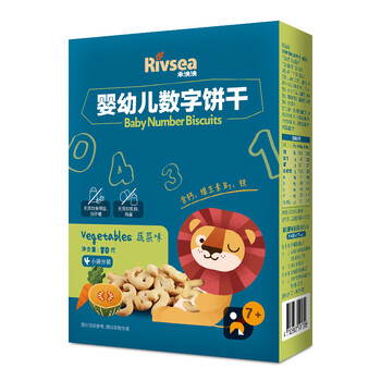 禾泱泱 宝宝零食 数字饼干 蔬菜味 营养丰富 1盒装80g
