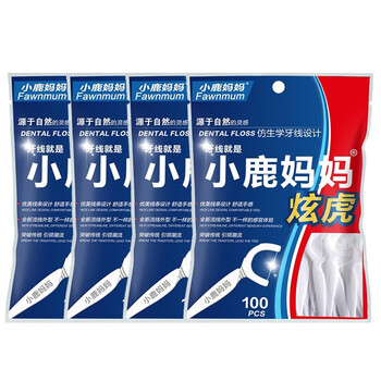 小鹿妈妈牙线棒牙线4袋共400支
