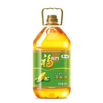 福临门 非转基因 压榨玉米油 5L
