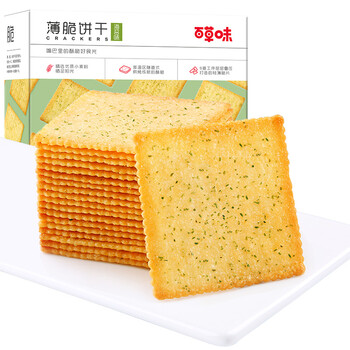 百草味 海苔味薄脆饼干308g/盒