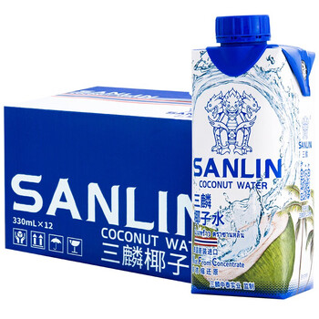 【自营】 三麟 泰国进口天然椰子水 330ml*12瓶