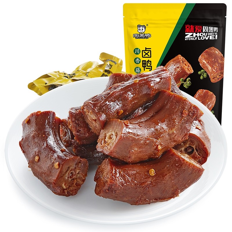 周黑鸭藤椒味卤鸭脖麻辣小吃武汉特产真空装 140g
如有49-20券，3件16.75，去7折区搜周黑鸭看看
