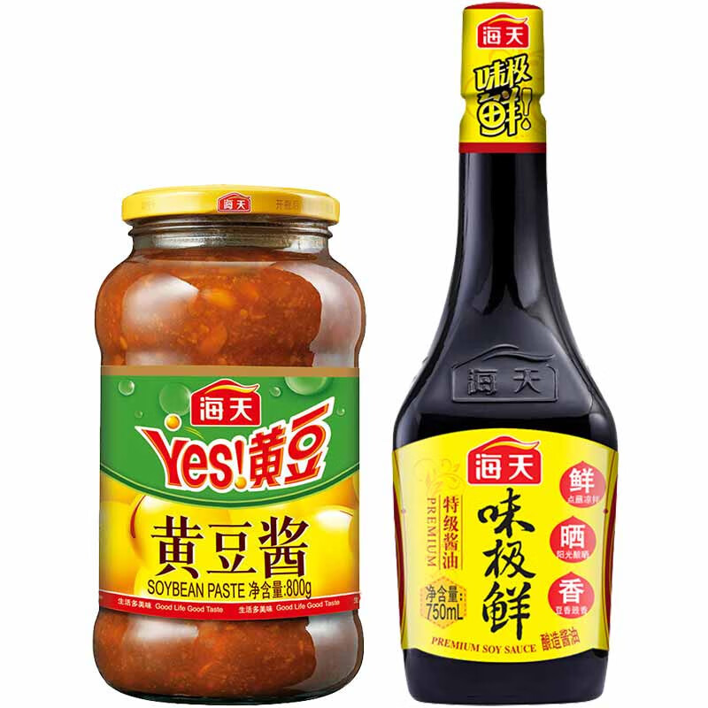 掉价啦~ 之前价格:31.90元
海天生抽 黄豆酱800g+味极鲜酱油750mL
当前价格:9.00元
