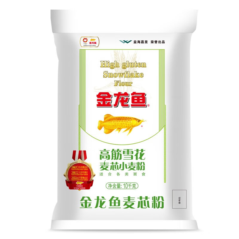 金龙鱼 高筋雪花麦芯小麦粉 10kg
 
2件5折，拍2件，折35.9元/件