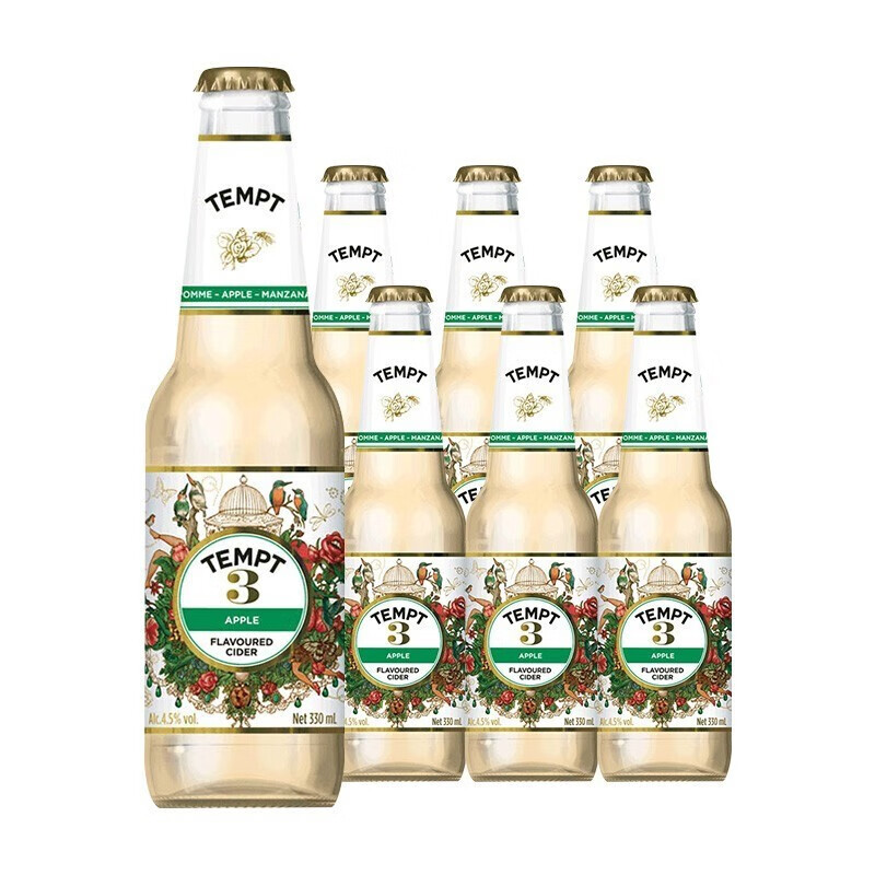神单来了,速度!
装 进口精酿啤酒 TEMPT诱惑3号青苹果味酒330ml *6瓶装 临期处理
 
下单4件，单件26.91元【神价格】 