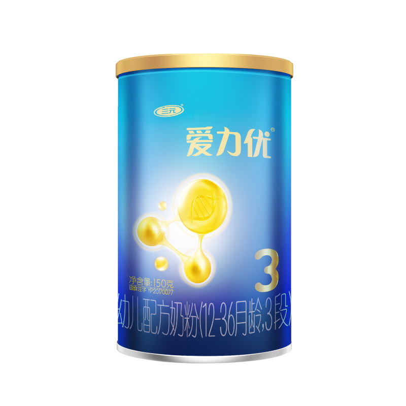 三元 爱力优幼儿配方奶粉3段（12-36个月）150g/罐 试用装
 
下单1件单件19.9元