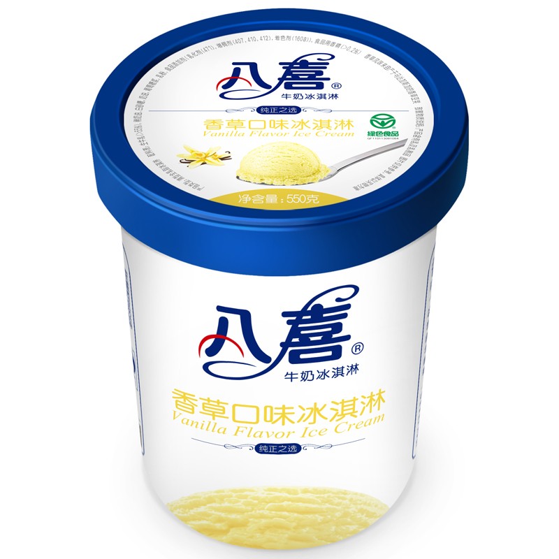 BAXY 八喜 香草冰淇淋 550g桶
买4件110，折 27.5，需199-100
