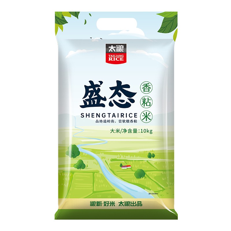 太粮 盛态香粘米 南方大米10kg
 
2件9折，叠加页面，满169元打85折劵
拍3件，折49.9元/件