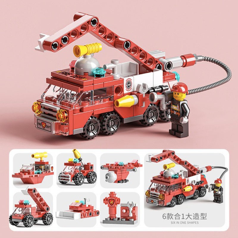 智趣 儿童启蒙拼装颗粒玩具 消防救援队六合一(144粒) 到手9.9元
