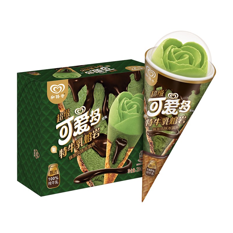 和路雪 可爱多 熔岩抹茶口味 71g 4支
 
拍8件，8折叠半价券，折12元件