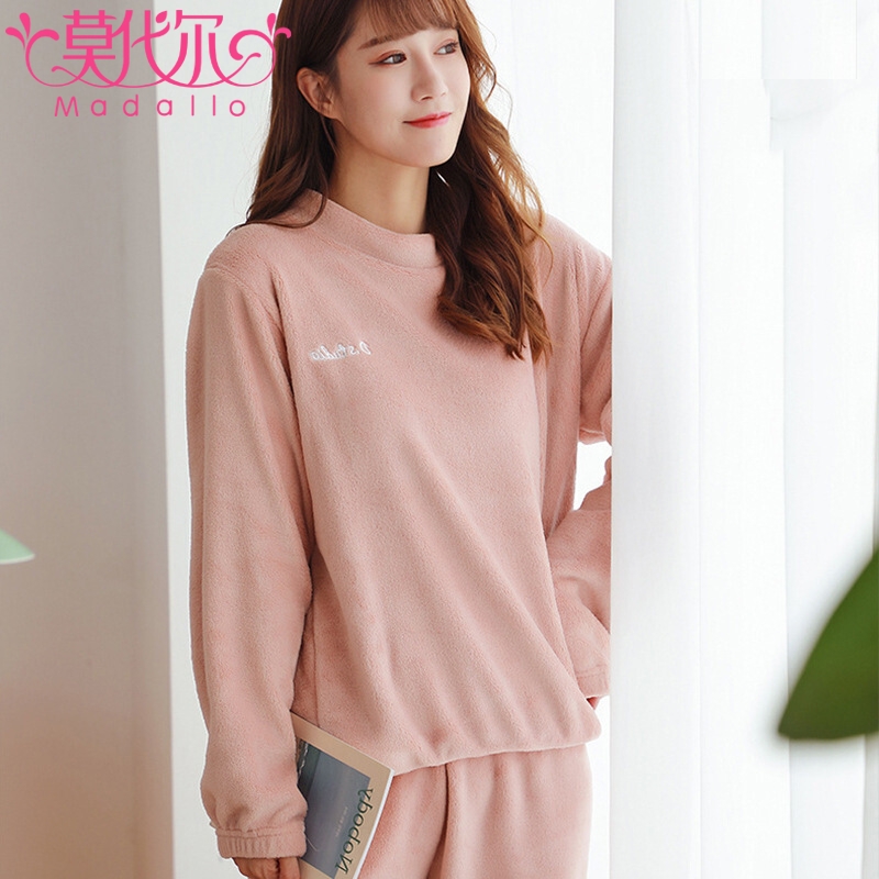 莫代尔 加绒加厚法兰绒可外穿家居服套装 29.9元
