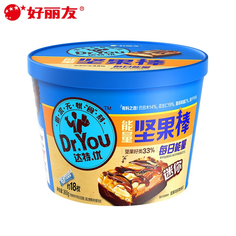 好丽友 达特.优 能量棒360g
  
拍4件，5折叠149-15券，P价下单实付79.8，折19.95每件