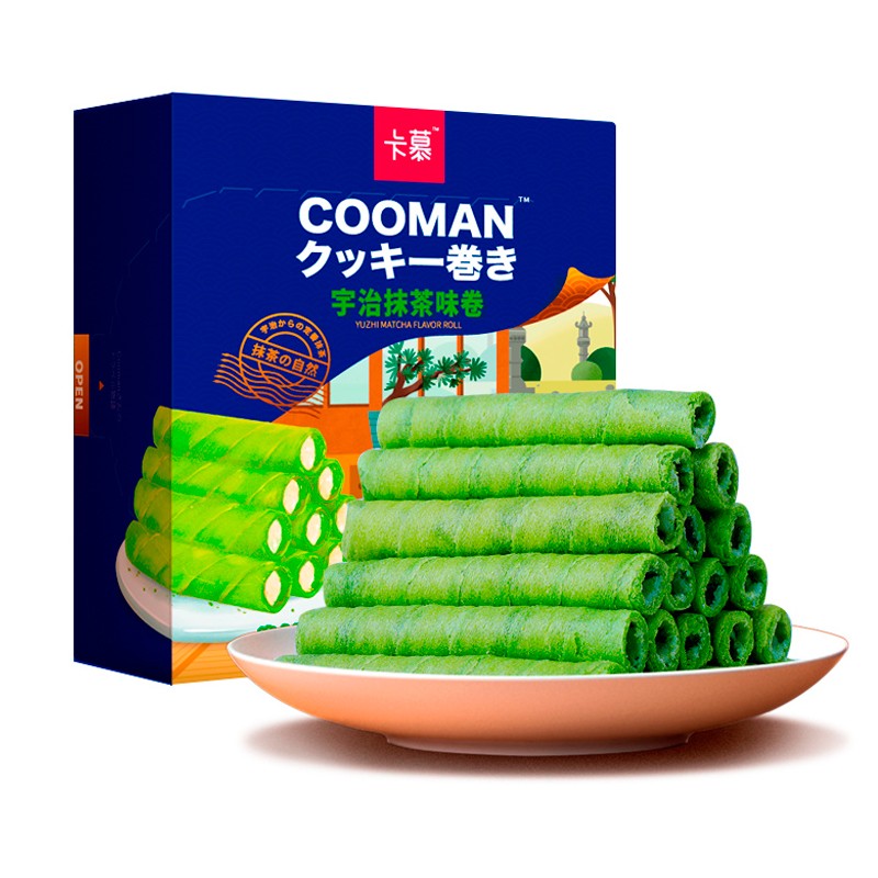 卡慕日式蛋卷夹心饼干棒46g/盒抹茶味儿童休闲零食办公室小吃早餐糕点
 
下单69件单件2.32元