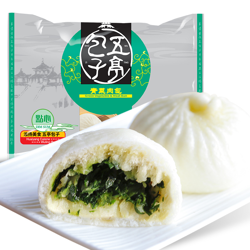 五亭 青晓东菜肉包 540g（18只）
 
满199-100元，拍6件，折20.3元/件