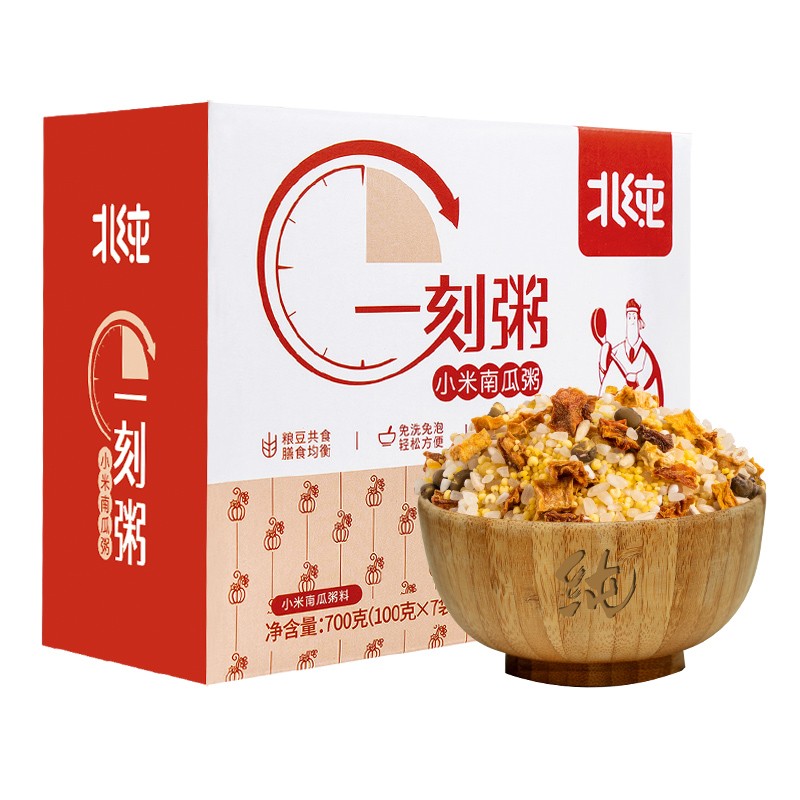 北纯 东北一刻粥杂粮 小米南瓜粥700g
 
下单4件，单件11.45元,合计45.8元
5折叠109-10券，养胃~