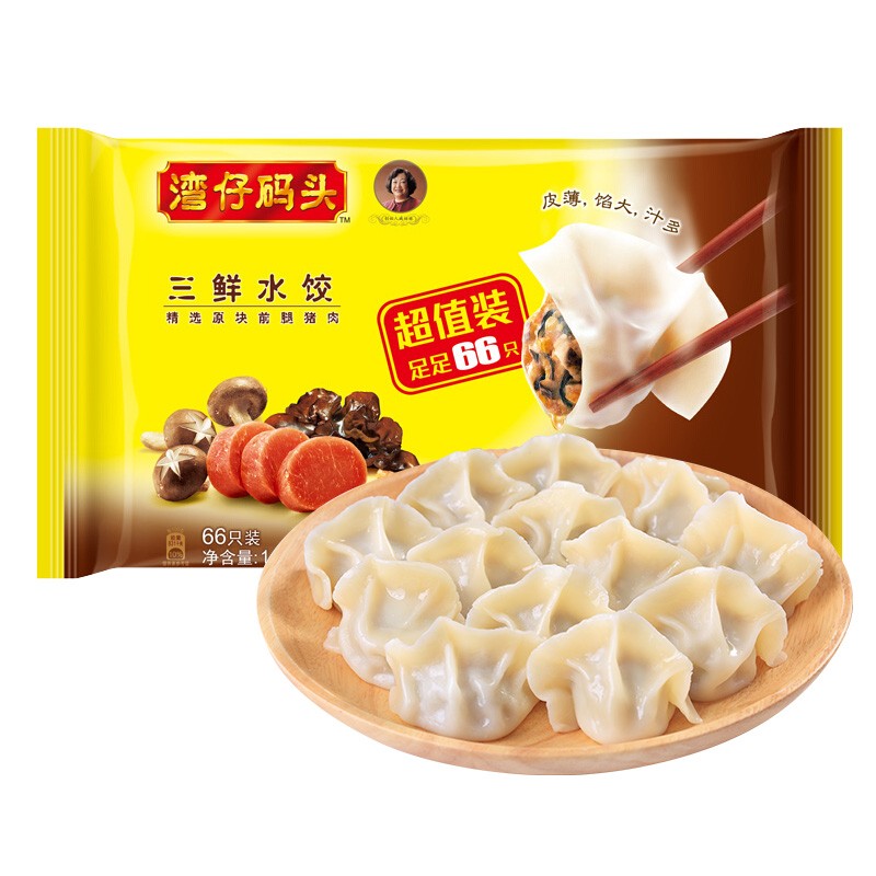 plus页面领生鲜199-100卷
湾仔码头三鲜水饺1320g66只饺子
湾仔码头荠菜猪肉水饺1320g66只饺子
湾仔码头玉米蔬菜猪肉水饺1320g66只
任意组合下4件99.6包U每件24.9
1.
 
2.
 
3.
