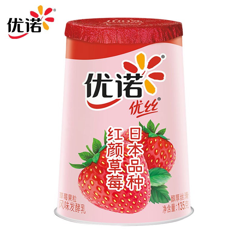 优诺优丝 草莓果粒风味发酵乳 135g*3 低温酸奶，如领过99-40券，PLUS 买4件27.34，每件6.83，华东华南部分地区有货
