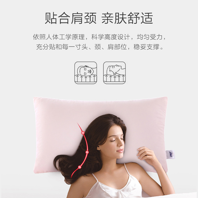 安睡宝(SOMERELLE) 高弹磨绒立体低枕 19元
