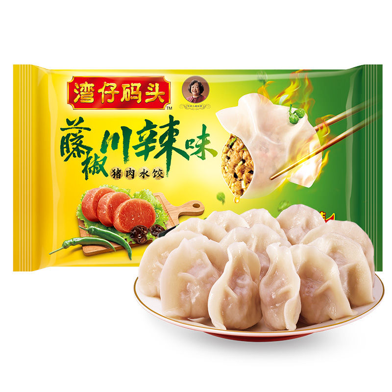 湾仔码头 藤椒川辣味猪肉水饺 1320g
 
9折，叠加满299-150元劵买5件，折23.9元/件