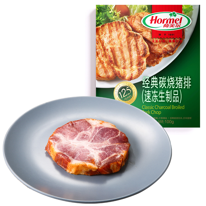 好价-荷美尔 经典碳烧猪排 100g
 
页面200-30劵叠5折，买7件74.3