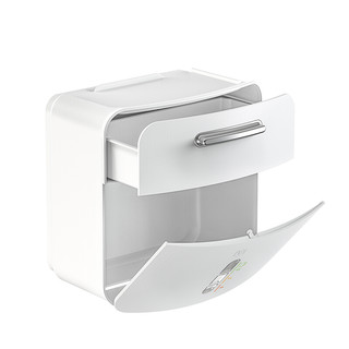 Vilscijon 维简 卫生间纸巾盒厕所卫生纸置物架厕纸盒吸壁免打孔防水卷纸筒创意抽纸盒 白色 6251