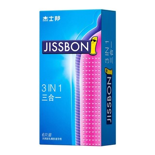 PLUS会员：jissbon 杰士邦 避孕套 三合一 6只装