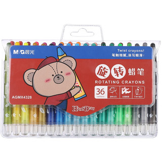 PLUS会员：M&G 晨光 小熊哈里系列 AGMX4328 短杆旋转蜡笔 36色