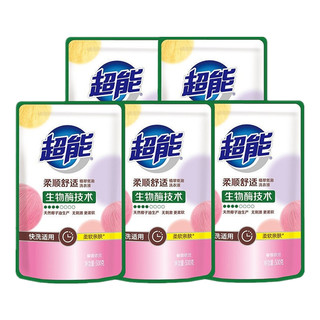 超能 香氛柔顺舒适洗衣液500g袋装补充液500ml*5