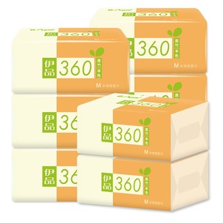 伊品妮 M360原竹本色抽纸面巾纸抽3层360张大包 M360阳光橙10包