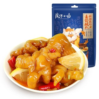 夜伴小卤 酸辣柠檬味 无骨凤爪去骨鸡爪 泡椒味鸡肉休闲零食 夜宵小吃75g