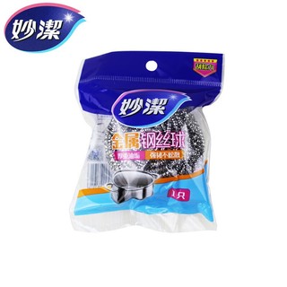 妙潔 妙洁 不锈钢金属钢丝球清洁球清洁刷锅刷厨房厨卫不易掉屑洗碗 1只装