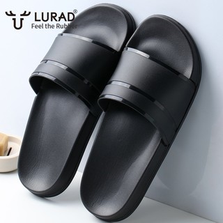 LURAD 拖鞋男女夏情侣一字拖居家软底室外室内浴室防滑洗澡厚底凉拖家居拖M1788EA 黑色 42/43