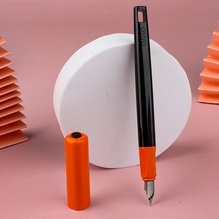 OASO 优尚 钢笔S009时尚树脂墨水笔铱金EF尖办公学生正姿练字笔签字笔橙黑