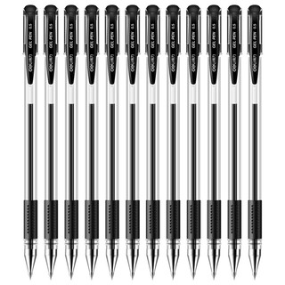 得力工具 deli 得力 6600ES 拔帽中性笔 速干款 黑色 0.5mm 12支装