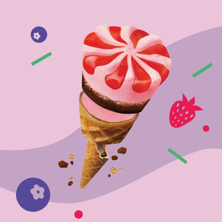 WALLS 和路雪 可爱多和路雪 迷你可爱多甜筒 蓝莓草莓口味冰淇淋 20g*10支 雪糕