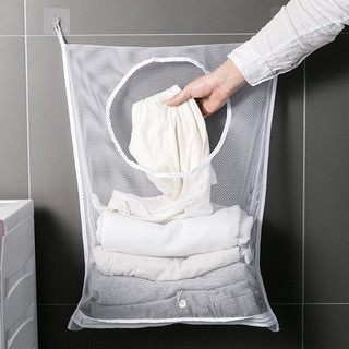 Furihurse 浴室多功能衣物收纳网袋壁挂式换洗衣服储物袋袜子内衣挂袋脏衣篮