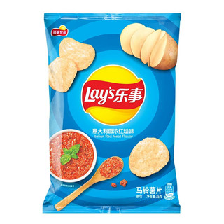 Lays 乐事 薯片 休闲零食 膨化食品 意大利香浓红烩味 75克