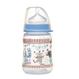 NIP 昵哺 宽口径PP奶瓶260mL (附硅胶中流量奶嘴)大宝宝奶瓶（游乐园蓝）