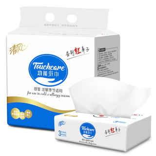 Breeze 清风 APP）保湿因子 抽纸 纸巾 面巾纸 鼻子亲亲系列 3层100抽软抽纸巾3包中规