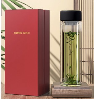 SUPOR 苏泊尔 臻系列 玻璃杯 280ML 墨黑 礼盒装