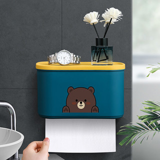 FOOJO 富居 厕纸盒 卫生间防水纸巾盒 免打孔卫生间置物架 小棕熊