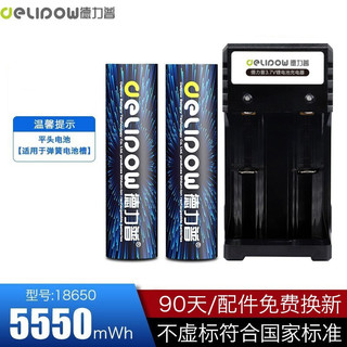 Delipow 德力普 18650锂电池 大容量3.7v充电电池 适用于强光手电筒/头灯/航模 平头5550mWh
