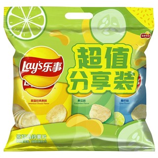 Lays 乐事 薯片 组合包 （原味+黄瓜味+青柠味) 56克*3包