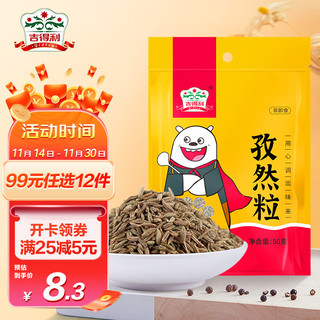 gidley 吉得利 香辛料 孜然粒50g*2袋 烧烤调料撒料 茴香 孜然粉烤肉香料