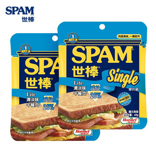 SPAM 世棒 单片午餐肉60g 猪肉铺 火腿片 午餐肉 火锅烧烤食材 早餐三明 减盐清淡60g*2包