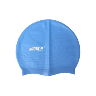 dex 泳帽 男女士通用成人白色水滴颗粒硅胶舒适高弹不勒头护滑加大长发防水游泳帽 蓝色波纹泳帽